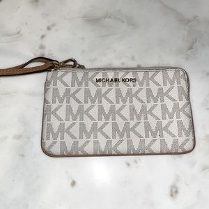 Michael Kors Cream Logo Wristlet
